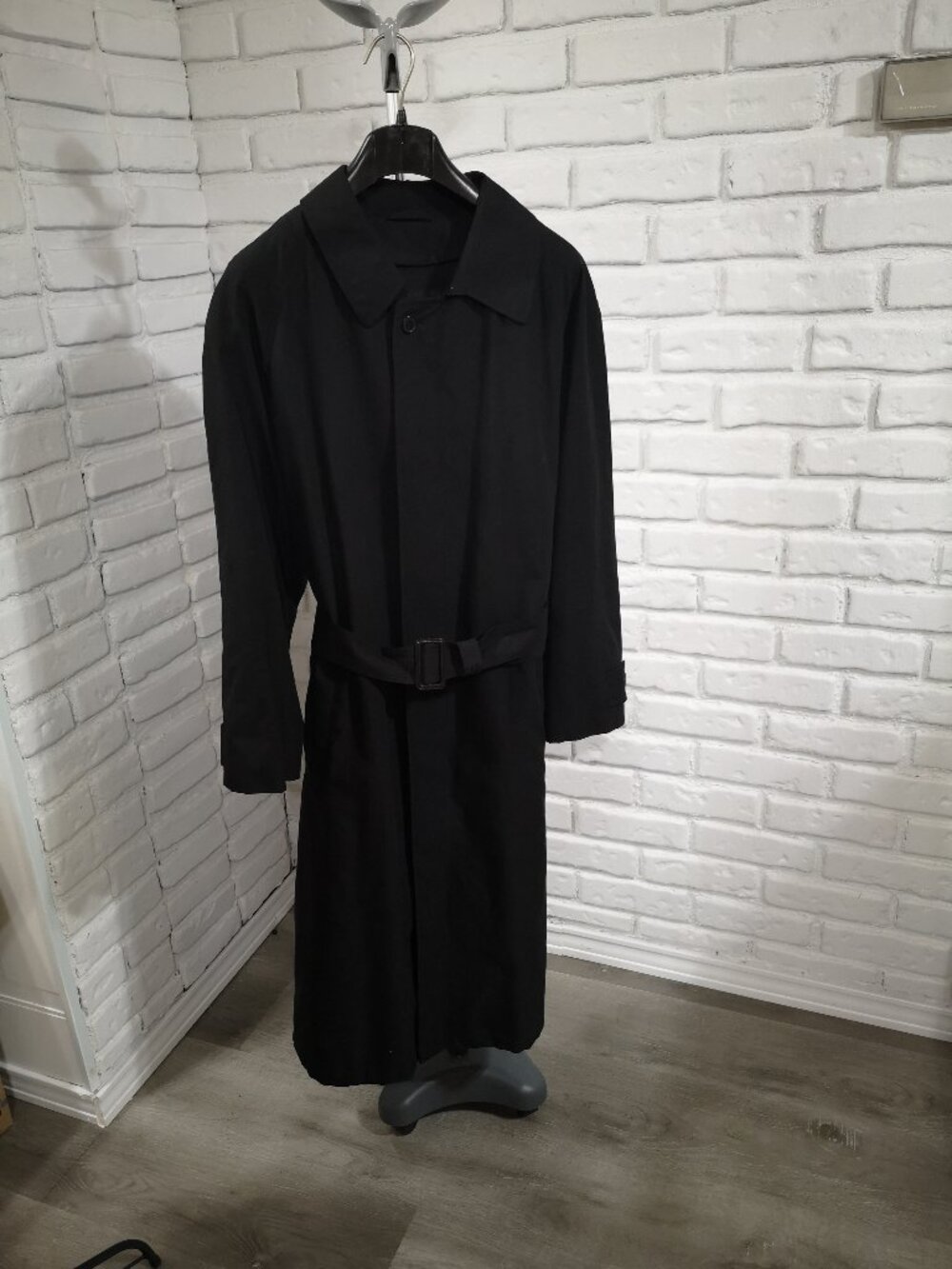 Pronto Uomo Men's Size 40 Short Black Water & Stain Resistant Belted Trench Coat